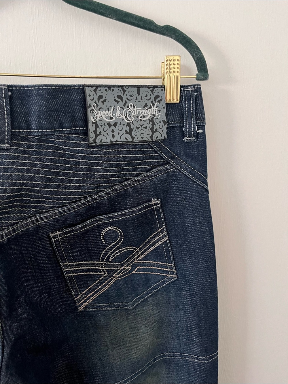 Speed & Strength Womens Kevlar Knee Seat Blue Denim Motorcycle Jeans 10 Long - Picture 6 of 13
